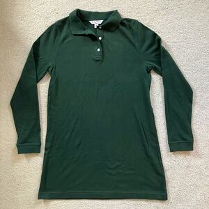 Brooks Brothers Girls Polo Dress Long Sleeve Size XL Dark Green